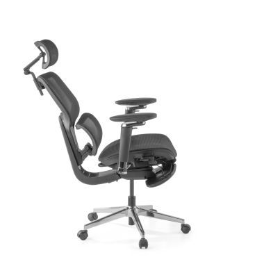 ergonomische bureaustoel zwart erghos x2 netstof mesh 5d verstelbare armleuningen dubbele lumbale steun hoofdsteun uitschuifbare voetensteun 8