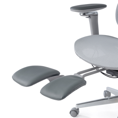 ergonomische bureaustoel grijs erghos x2 netstof mesh 5d verstelbare armleuningen dubbele lumbale steun hoofdsteun uitschuifbare voetensteun 8