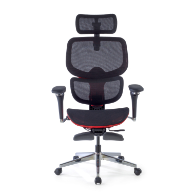 ergonomische bureaustoel rood erghos x2 netstof mesh 5d verstelbare armleuningen dubbele lumbale steun hoofdsteun uitschuifbare voetensteun 9