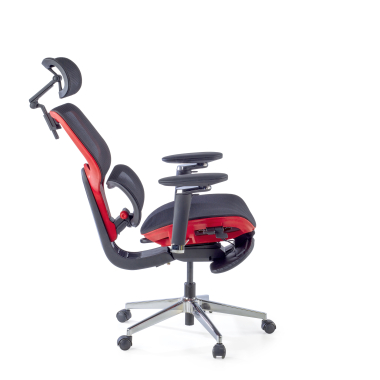 ergonomische bureaustoel rood erghos x2 netstof mesh 5d verstelbare armleuningen dubbele lumbale steun hoofdsteun uitschuifbare voetensteun 7