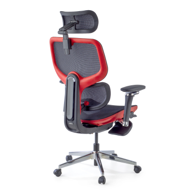 ergonomische bureaustoel rood erghos x2 netstof mesh 5d verstelbare armleuningen dubbele lumbale steun hoofdsteun uitschuifbare voetensteun 11