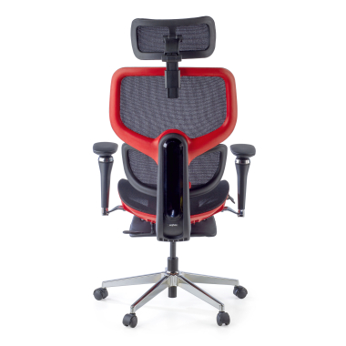 ergonomische bureaustoel rood erghos x2 netstof mesh 5d verstelbare armleuningen dubbele lumbale steun hoofdsteun uitschuifbare voetensteun 8