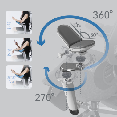 ergonomische bureaustoel zwart erghos x3 netstof mesh 5d verstelbare armleuningen dubbele lumbale steun hoofdsteun 6