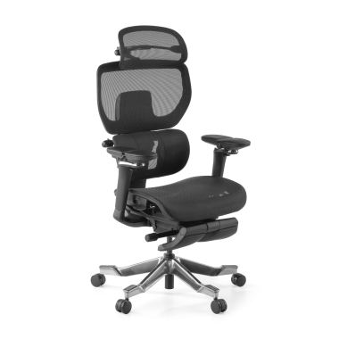 ergonomische bureaustoel zwart erghos x4 pro netstof mesh 6d verstelbare armleuningen dubbele lumbale steun hoofdsteun uitschuifbare voetensteun 11