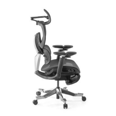 ergonomische bureaustoel zwart erghos x4 pro netstof mesh 6d verstelbare armleuningen dubbele lumbale steun hoofdsteun uitschuifbare voetensteun 12
