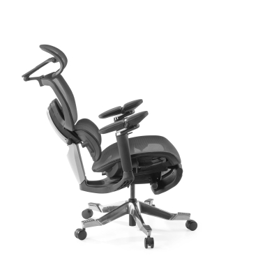 ergonomische bureaustoel zwart erghos x4 pro netstof mesh 6d verstelbare armleuningen dubbele lumbale steun hoofdsteun uitschuifbare voetensteun 13