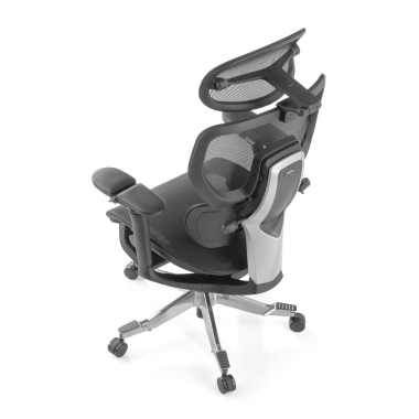 ergonomische bureaustoel zwart erghos x4 pro netstof mesh 6d verstelbare armleuningen dubbele lumbale steun hoofdsteun uitschuifbare voetensteun 16