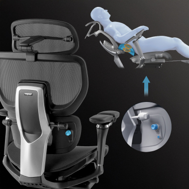 ergonomische bureaustoel zwart erghos x4 pro netstof mesh 6d verstelbare armleuningen dubbele lumbale steun hoofdsteun uitschuifbare voetensteun 4