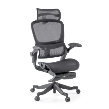ergonomische bureaustoel zwart erghos x1 netstof mesh 3d verstelbare armleuningen dubbele lumbale steun hoofdsteun 12