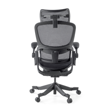 ergonomische bureaustoel zwart erghos x1 netstof mesh 3d verstelbare armleuningen dubbele lumbale steun hoofdsteun 9