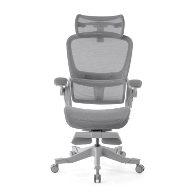 ergonomische bureaustoel wit grijs erghos x1 netstof mesh 3d verstelbare armleuningen dubbele lumbale steun hoofdsteun 3