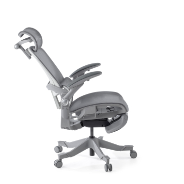 ergonomische bureaustoel wit grijs erghos x1 netstof mesh 3d verstelbare armleuningen dubbele lumbale steun hoofdsteun 10