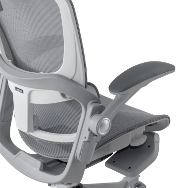 ergonomische bureaustoel wit grijs erghos x1 netstof mesh 3d verstelbare armleuningen dubbele lumbale steun hoofdsteun 7
