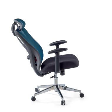 ergonomische bureaustoel blauw matrix netstof mesh beweegbare armleuningen lumbale steun hoofdsteun 5