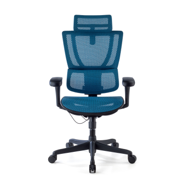 ergonomische bureaustoel blauw bureaustoel netstof mesh 3d verstelbare armleuningen lumbale steun hoofdsteun 4