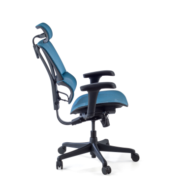 ergonomische bureaustoel blauw bureaustoel netstof mesh 3d verstelbare armleuningen lumbale steun hoofdsteun 6