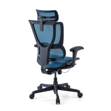 ergonomische bureaustoel blauw bureaustoel netstof mesh 3d verstelbare armleuningen lumbale steun hoofdsteun 7