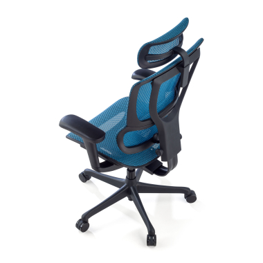 ergonomische bureaustoel blauw bureaustoel netstof mesh 3d verstelbare armleuningen lumbale steun hoofdsteun 9