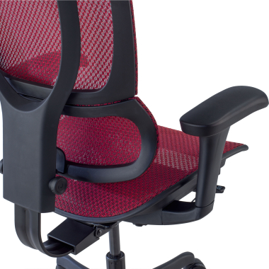 ergonomische bureaustoel rood bureaustoel netstof mesh 3d verstelbare armleuningen lumbale steun hoofdsteun 4