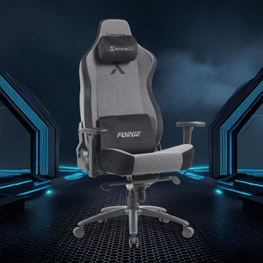 gamestoel grijs forge stof 3d verstelbare armleuningen lumbale en cervicale kussen hoofdsteun 11