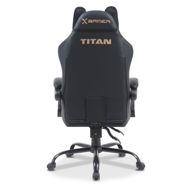 gamestoel zwart titan kunstleder opklapbare armleuningen hoofdsteun kussen hoofdsteun 7
