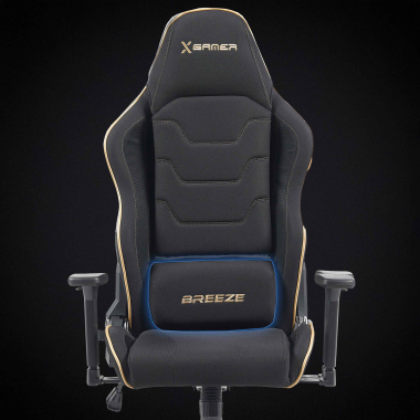 gamestoel zwart breeze stof beweegbare armleuningen hoofdsteun kussen hoofdsteun 7