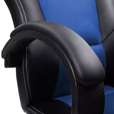 gamestoel blauw racer kunstleder vaste armleuningen 4