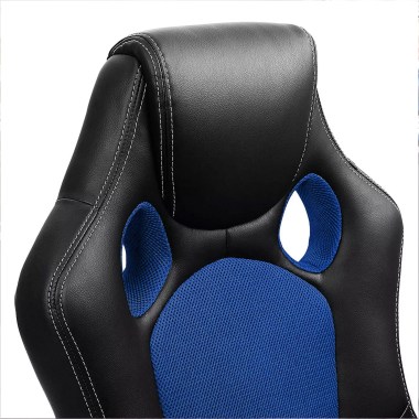 gamestoel blauw racer kunstleder vaste armleuningen 6