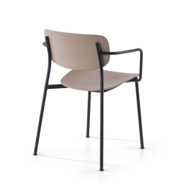 vergaderstoel beige met armen kunststof vaste armleuningen 8