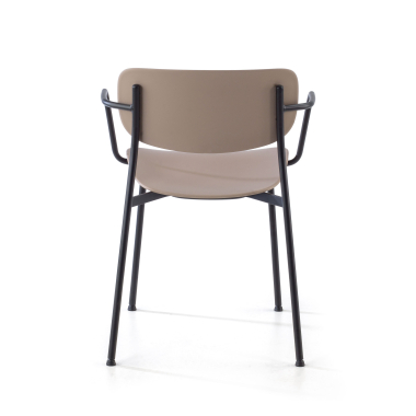 vergaderstoel beige met armen kunststof vaste armleuningen 9