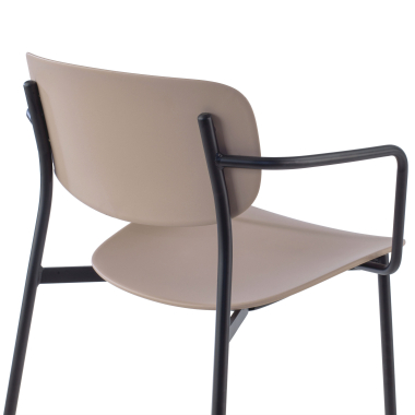 vergaderstoel beige met armen kunststof vaste armleuningen 5