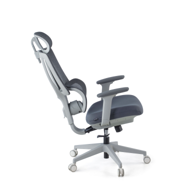ergonomische bureaustoel wit grijs essenza netstof mesh 3d verstelbare armleuningen dubbele lumbale steun hoofdsteun 10