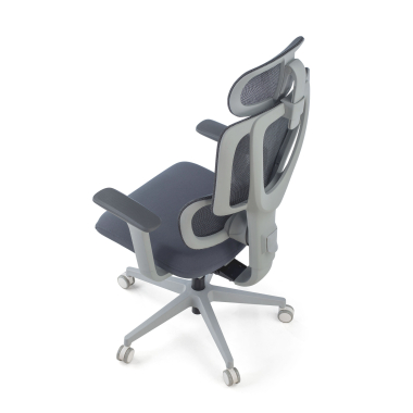 ergonomische bureaustoel wit grijs essenza netstof mesh 3d verstelbare armleuningen dubbele lumbale steun hoofdsteun 12