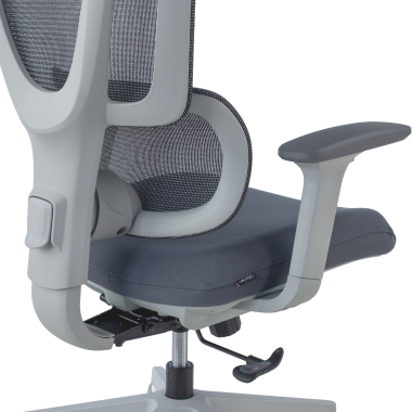 ergonomische bureaustoel wit grijs essenza netstof mesh 3d verstelbare armleuningen dubbele lumbale steun hoofdsteun 8
