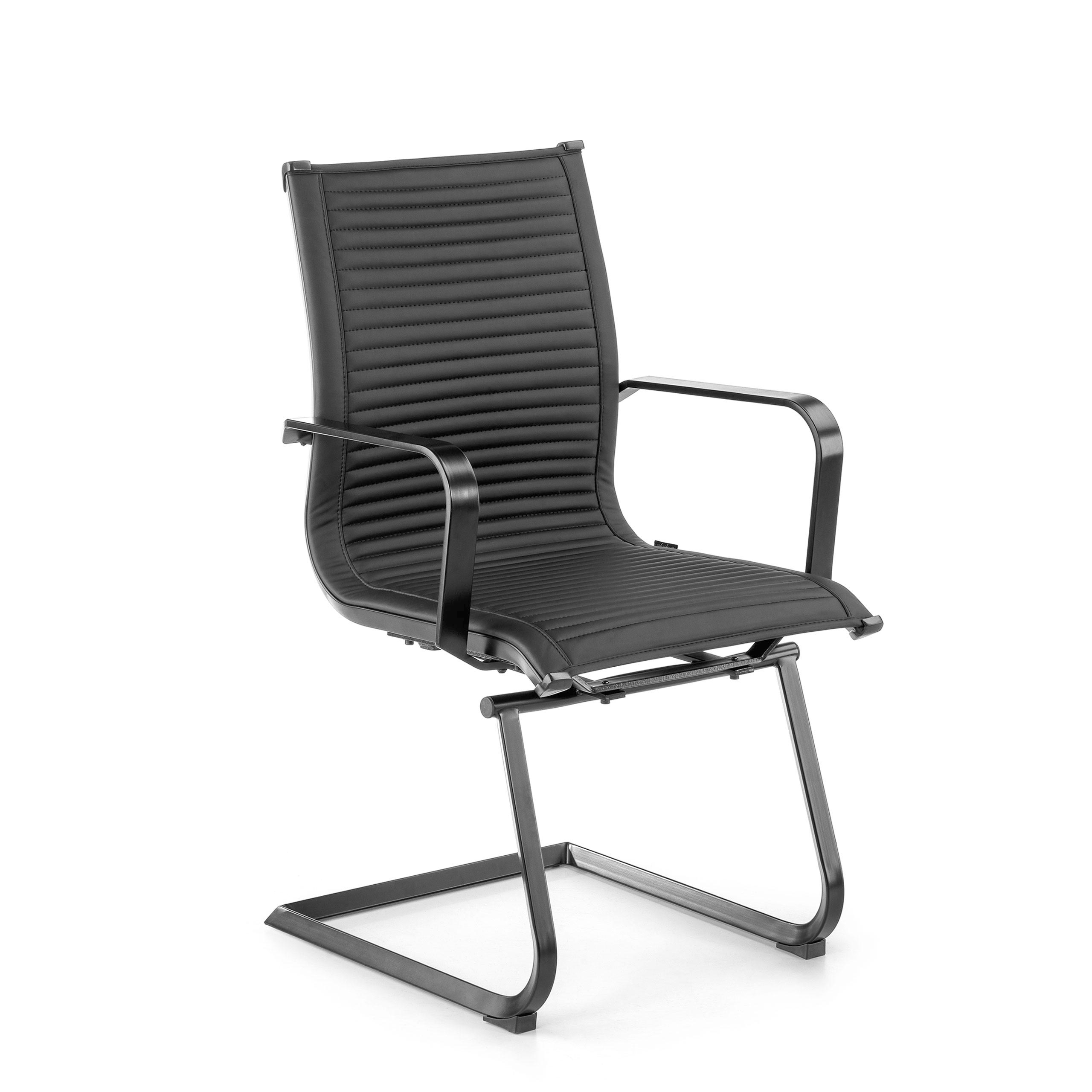 Vergaderstoel Brenton, zwart frame, kunstleer