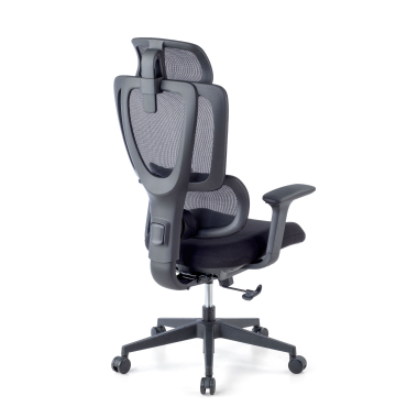 ergonomische bureaustoel zwart essenza netstof mesh 3d verstelbare armleuningen dubbele lumbale steun hoofdsteun 5