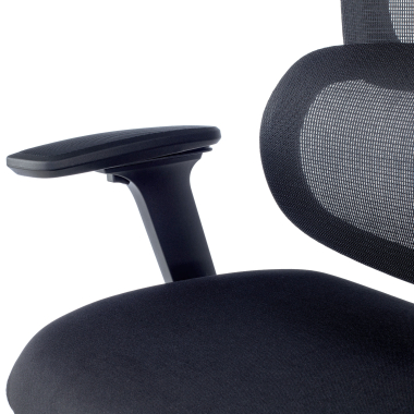 ergonomische bureaustoel zwart essenza netstof mesh 3d verstelbare armleuningen dubbele lumbale steun hoofdsteun 12