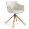 Scandinavische stoel Ores, houten poten, draaistoel, kunstleer