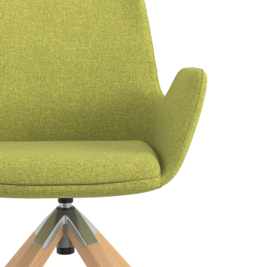 scandinavische stoel groen draaistoel hout stof gestoffeerde armleuningen 5