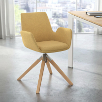 Scandinavische stoel Glamm, houten poten, gestoffeerd