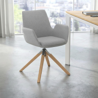 Scandinavische stoel Glamm, houten poten, gestoffeerd
