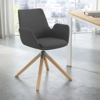 Scandinavische stoel Glamm, houten poten, gestoffeerd