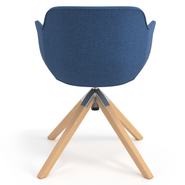 vergaderstoel blauw draaistoel stof gestoffeerde armleuningen 6