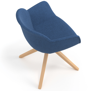 vergaderstoel blauw draaistoel stof gestoffeerde armleuningen 7