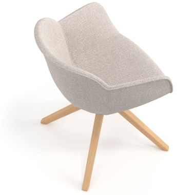 vergaderstoel beige draaistoel stof gestoffeerde armleuningen 7