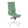 Bureaustoel design Cagliari, witte structuur, hoge rugleuning, eco-leer