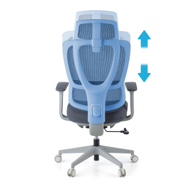 ergonomische bureaustoel wit grijs essenza netstof mesh 3d verstelbare armleuningen dubbele lumbale steun hoofdsteun 5