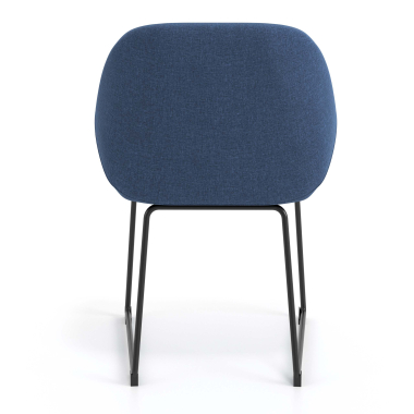 bezoekersstoel blauw structuur sledeframe stof gestoffeerde armleuningen 6