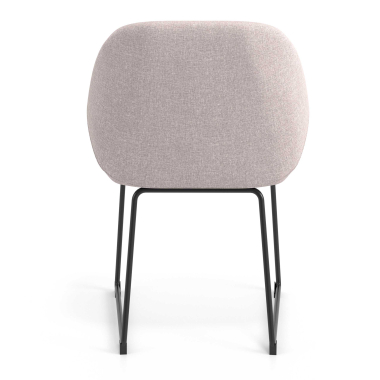 bezoekersstoel beige structuur sledeframe stof gestoffeerde armleuningen 6