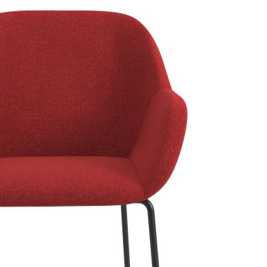 bezoekersstoel rood structuur sledeframe stof gestoffeerde armleuningen 5